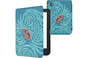 kwmobile Étui Compatible avec Kobo Clara 2E Coque - Étui à Rabat magnétique Tablette eReader Similicuir - Bleu foncé-Bleu Clair-Rouge