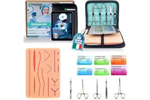 Dimedsion Kit suture con cuscinetto realistico, Kit sutura chirurgica per studenti, kit sutura per praticare sutura, kit di sutura chirurgica, kit suture chirurgiche, kit per suture chirurgiche