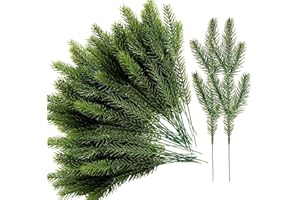 ZHIXIFAN 40 Stück Künstliche Tannenzweige Immergrüne Tannenzweige für Weihnachten Künstliche Kiefernzweige DIY Zubehör für Hochzeitsdekoration, Weihnachtsverzierung, Verschönern Hausgarten Decor Requisiten