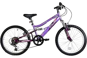 BASIS BIKES Basis Princess 20" Girls Full Suspension Mountain Bike - Pearl Purple/Pink