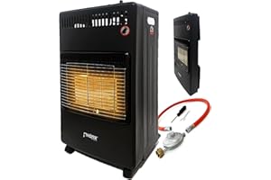 PHÖNIX GERMANY Phönix Keramik Gasheizofen 4,2 KW Gasheizung Gasofen Heizstrahler Gasstrahler Katalytofen Zeltheizung ODS, FFD, inkl. Gasschlauch und Druckminderer Set [Energieklasse A]