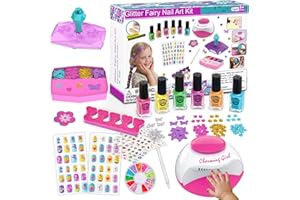 Dkinghome kids Nail Art Kit for Girls, Nail Polish Set Girls Toys Nail Varnish Sets Girl Gifts for Kids Birthday Presents Gifts for 6 7 8 9 10 11 12 years old Girl