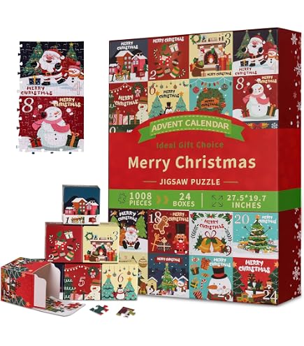 Calendario Dell'Avvento 2025 A Puzzle Di Natale – 24 Scatole, 1008 Pezzi, Puzzle Per Adulti E Bambini - 2