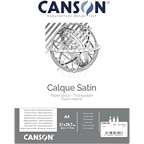 Papier Calque Canson Satin A4 - Translucide Pour Dessin Technique Et Art, Résistant à L'Effacement