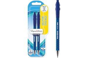 Paper Mate Flexgrip Ultra Retractable Ballpoint Pens | Medium Point (1.0mm) | Blue | 2 Count