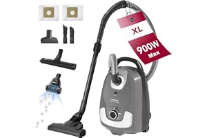Akitas C11 Pet dammsugare med påse 900W – inkluderar extra turborulle för djurhår, 7m strömkabel och 10m räckvidd, tyst drift
