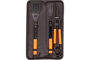 BobbyQ - Wooden BBQ Tool Set - 3pc - Orange Rope