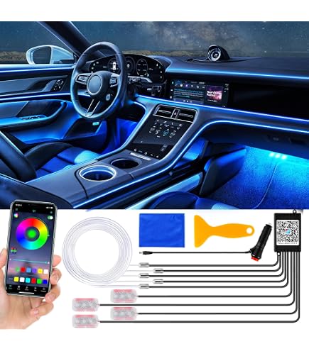 Lampe LED Ambiance Voiture USB - 7 Couleurs, Forme Fleur, Pour Plancher/portes (décoration Intérieure) - 11