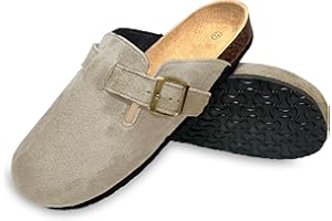 SOUTH BE, Zoccoli Sabot Ciabatte Uomo Comode Chiuse, Sandali in Pelle e Pantofole Traspiranti, Scarpe Regolabili da Casa, Estive e Invernali da Giardino