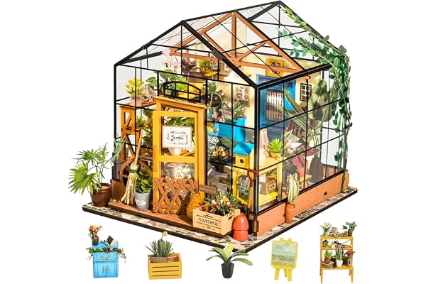 Rolife Maison Miniature à Construire Maquette en Bois Échelle 1:24 avec Lumière LED Bricolage Kit DIY Adulte Décoration de Maison de Poupée de Bibliothèque Puzzle 3D Diorama Idée Cadeau