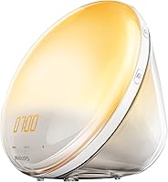 Philips HF3531/01 Eveil Lumière Radio Réveil Lumineux avec Fonction Veilleuse et Guide de Nuit et Port USB