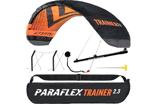 Styrmatta Paraflex Trainer-Kite 2,3 bläck. Styrbara snören + handel + väska + golvankare + kitsläckare + dekal + instruktionsskylt för nybörjare barn utvecklade för rrdraken