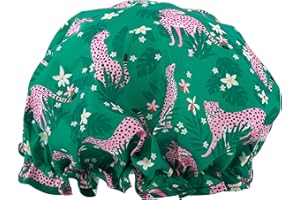 SMUG Shower Cap - Waterproof Shower Cap with Elastic Lining - Three Prints Available - Showers, Cooking, Spa Salon, Sleeping, Makeup - Shower Caps For Women UK Long Hair Short Hair - Cheetah