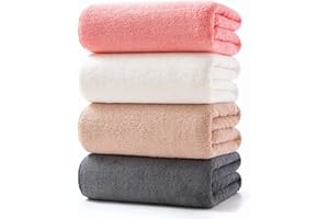 Lumimi Towels 4-Piece Soft Microfiber Bath Towel Set Incredibly Absorbent Lightweight Quick Dry and Durable, 55" L x 27" W, 4 Pack Multicolour