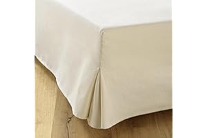 DAHLICA Coprirete 180 x 200 ecru - 4 volanti da 38 cm per rete 180 x 200 con gambe - Fodera rete 180 x 200 ecu - Made in Europe - Gonna da letto 180 x 200 - Protezione rete 180 x 200