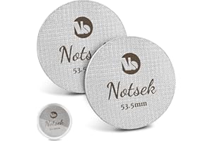 NOTSEK Puck Screen 53.5mm, 2Pcs 1mm/1.7mm Thick Espresso Puck Screen for Portafilter 54mm, 150μm Stainless Steel Coffee Puck Screen with Acrylic Storage Box, Espresso Screen for Barista Accessories