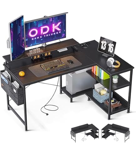 Gaming Hoekbureau L-vorm met monitorstandaard - Bureaus Gaming Hoekbureau L-vorm met monitorstandaard - Bureaus