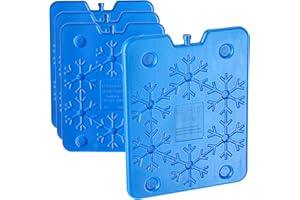 Cepewa Juego de 4 acumuladores de frío para bolsa isotérmica, reutilizables, 800 ml, 25 x 32 cm, elementos de refrigeración de -18 a +40 ° (1 juego de 4 acumuladores de 800 ml)