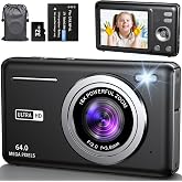 Photo Camera 64MP 4K Compact Digital Camera with Zoom 16X 2.8" LCD Compact Portable Camera with 32GB Card for Kids Beginners