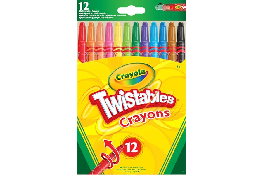 CRAYOLA Twistables Colouring Crayons, Multicolor, 12 Count (Pack of 1)