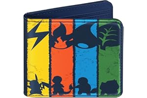 Miss Adola Wallet for Boys Mens Leather RFID Wallet with Zip Pocket, Bi-fold Wallet Cute Kawaii Cartoon Cool Credit Card Holder Minimalist Slim Coin Purse Gift for Teens Girls Kids, Color Element