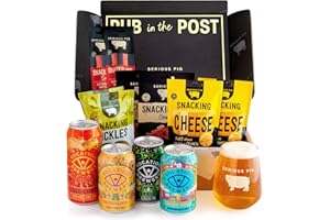 Serious Pig + Vocation Brewery Craft Beer and Snacks Gift Hamper with Glassware and Tasting Notes (13 Pack)