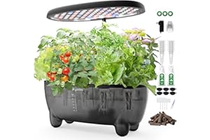 DRYADES Sistema de cultivo hidropónico para interiores, maceta inteligente de jardín de hierbas de 12 cápsulas con kit de germinación de plantas de luz LED (sin semillas), regalo ideal para los
