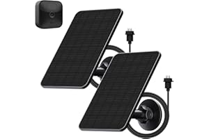 RHORAWILL Panneau Solaire pour Caméra Blink d'extérieur, 4W Panneau Solaire pour Caméra Blink d'extérieur, Caméra Blink XT2/XT&SimpliSafe, IP65 Blink d'extérieur(3rd Gen) avec Connecteur en Caoutchouc(2 Pack)