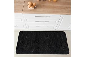 Comart - Dywan kuchenny Nancy - Antypoślizgowy - Można prać w pralce - Nowoczesny chodnik szenilowy - Bieżnik do przedpokoju i kuchni - Miękki i trwały - Wyprodukowano we Włoszech - Czarny - 50 x 75