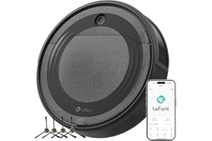 ‎LEFANT LEFANT Robot odkurzający M310, 4500 Pa, super smukły odkurzacz z precyzyjnym unikaniem przeszkód, czas pracy 180 min, filtr HEPA, Wi-Fi, robot odkurzający do sierści zwierząt, dywanów i twardych