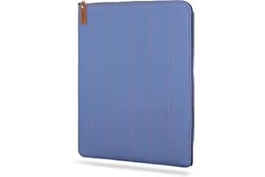 HANOI Collection® Lisboa™ Book Sleeve with Zipper, Book Protector, Book Pouch for paperbacks. Padded Book Cover for Hard Covers. Large Bookcase with Zipper, Hardcovers Protector (Medium Blue, Large)