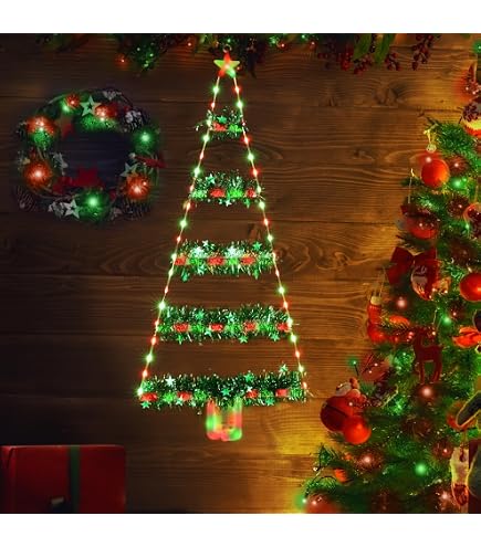Weihnachtsmann Lichterkette Bunt Justup Weihnachtsmann Fallschirm Lichterkette 85 Cm, 64 LEDs – 8 Modi, Dimmbar, Batteriebetrieben (3x AA), IP64 Wasserdicht, Bunt, Für Innen & Außen