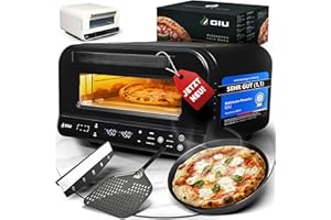 ‎GIU GIU Elektrischer Pizzaofen - Starker Elektro-Ofen für neapolitanische Pizza | Backofen, Pizzaofen, elektrisch, Electric Oven | Über 400 Grad FusionHeat-Tech | Genieße Steinofen-Geschmack Zuhause