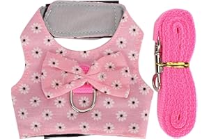 Jeanoko Small Animal Leash Harness Set Adjustable Hamster Chest Strap with Leash Cute Bunny Walking Lead for Rabbit Hamster Walking(M) Little pet harness