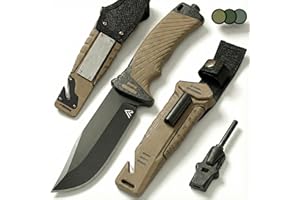 naifu® - The Hunter X Outdoor-Messer Feststehende Messer 12 CM - mit Kydex Holster - Bushcraft Messer - Perfektes survivalmesser - Feuerstarter und Schleifstein enthalten