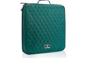 TIMCORR CD Case DVD Holder Storage: 160 Capacity DVD Cases Organizer Portable Wallet Storage - CD Plastic Protective Carrying Binder for Home Travel (Green)