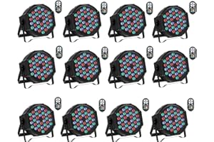 DELIBANG 12er LED Par Scheinwerfer Strahler discolicht 36 RGB DMX-7CH mit Fernbedienung LED Bühnenlicht über Sound/Auto partylicht für DJ Bar Weihnachten Halloween Hochzeit (Deutsches Lagerhaus)