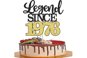 SYKYCTCY 1 Pack Legend Since 1976 Cake Topper Glitter Happy 50th Birthday Cake Pick 50 Fabulous Cake Decorations for Cheers to 50th Birthday Wedding Anniversary Party Supplies