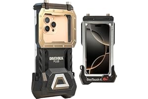 DIVEVOLK Unterwasser-Fotografie Seatouch 4 Max Plus Unterwassergehäuse für iPhone 12/12 Pro/12 Pro Max/13/13 Pro/13 Pro Max/14/14 Pro/14 Pro Max/15/15 Pro/16Pro/16Pro Max