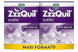 ZzzQuil Sueño Tiras Nasales, Respira y duerme mejor*, Abre las vías nasales para un alivio instantáneo, Mejora la respiración y el sueño, 52 tiras