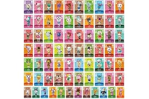 GLOWIIBO 72 mini carte NFC compatibili con Animal Crossing New Horizons su Switch. Abitanti rari serie da 1 a 4 con custodia