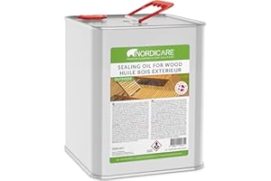 Nordicare saturateur bois exterieur [2,5L] vernis bois exterieur incolore pour tous les bois à l'extérieur, huile de lin pour bois exterieur & teck, huile teck