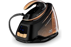Tower T22030GLD PureSteam Infinity Xpress 8 Bar Steam Generator Iron, Ceraglide NanoElite Soleplate, AI-Auto Limescale Attack System, One Temp Technology, 1.5L Dual Tank Capacity, 3000W, Black & Gold
