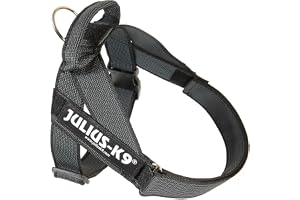 Julius-K9, IDC-färg och grå bältessele, storlek: M/0, svart
