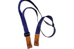 Ukam Correa guitarra doble gancho mod.AM0704 ajustable Largo 100 a 152 x Ancho 3 Cm. Ideal para Guitarras Clasicas,Acusticas y Españolas que carezcan de enganches metalicos.MADE IN SPAIN(Azul+Marron)
