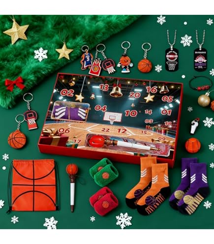 Calendrier De L'Avent Basket-ball 2025 - 24 Surprises Sportives - Pour Adolescents Filles Et Garçons - Cadeau Noël Interactif
