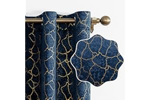 Ystyle Tende Per Interni In Velluto 2 Pezzi, 140x280cm, Tende Oscuranti Termiche Isolanti, Anti-Rumore, con Anelli, Tenda Moderna per Camera da Letto e Soggiorno, Navy