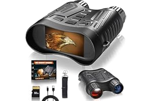 Jumelles Vision Nocturne, Gthunder Vision Nocturne Infrarouge de 300m et HD 1080P Photo & Vidéo 3" LCD, 4X Zoom Numérique, Caméra Vision Nocturne de pour Chasse Camping Exploration avec Carte TF 32G
