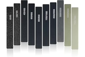 20 Pièces Bâtons de Ponçage Honoson Bâton de Polissage pour Modèles en Plastique Accessoire d'Outils de Ponçage en Métal et en Bois Assortis(Note de Grain Faible, Style Classique)