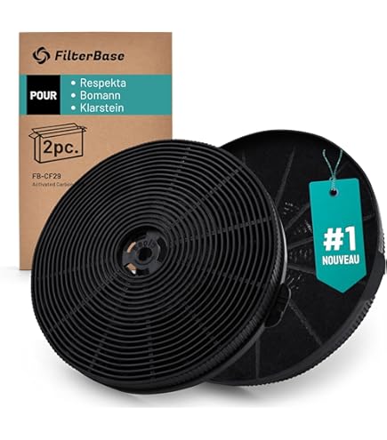 Pack De 4 Filtres Charbon Actif - Compatible Respekta, PKM, Prokira - Pour Hottes De Cuisine - Remplace CF140, MIZ0060